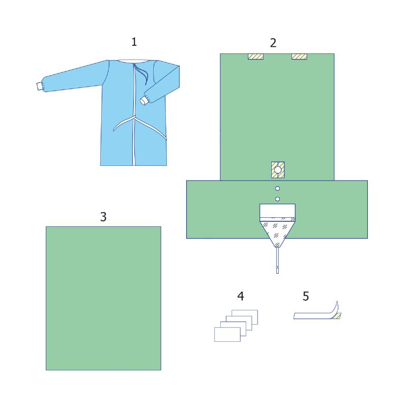 Комплект одягу та покриттів операційних для урології №3 Taipan-Pharm стерильний